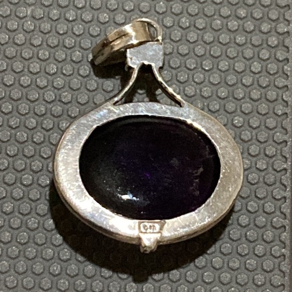 Large natural amethyst 925 sterling silver pendant - Picture 4 of 5